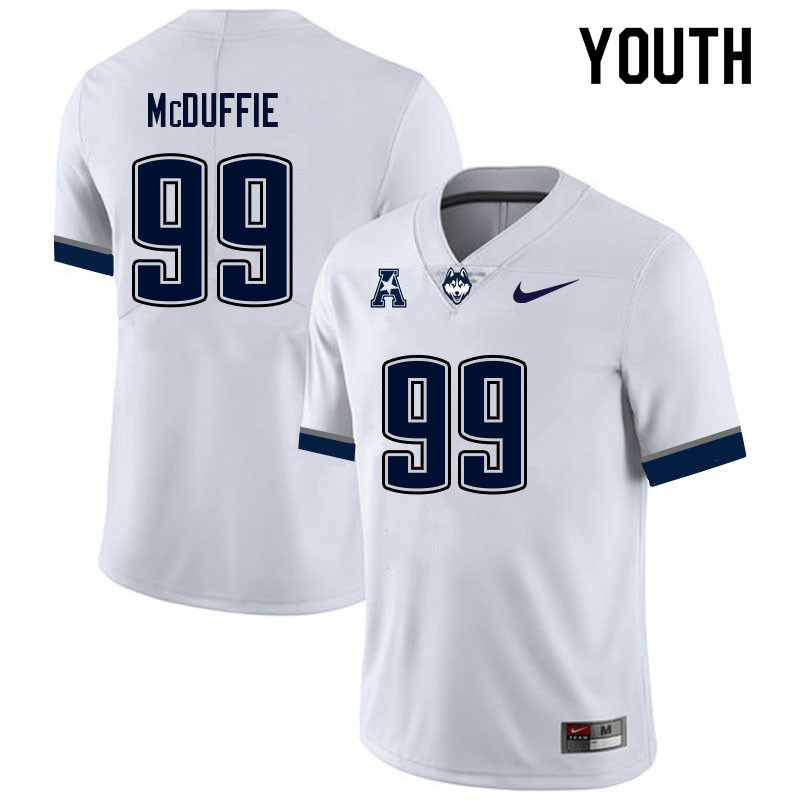 Youth #99 Sokoya McDuffie Uconn Huskies College Football Jerseys Sale-White - Click Image to Close
